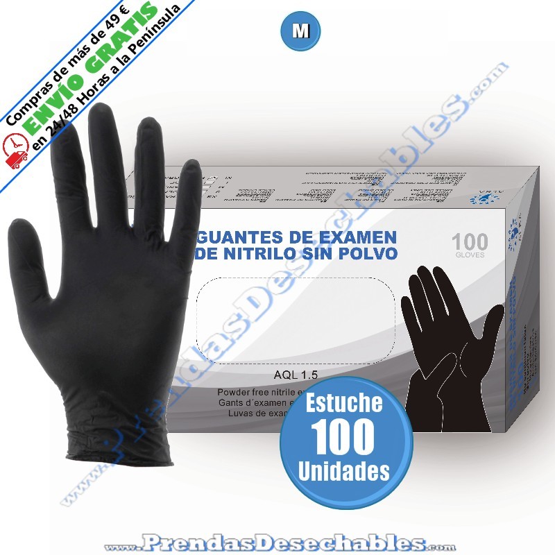 Guantes de Nitrilo Negro Alba