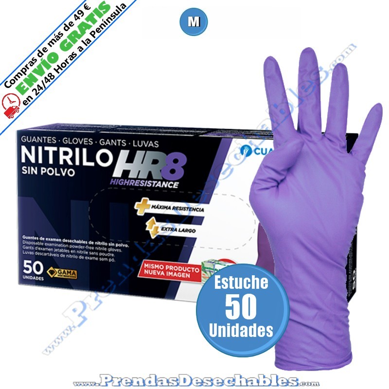 Guantes de Nitrilo Morado HR8