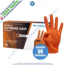 Guantes de Nitrilo Naranja Extreme Grip