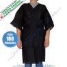 Bata Kimono de PP TST Negro con Cierre y Bolsillo