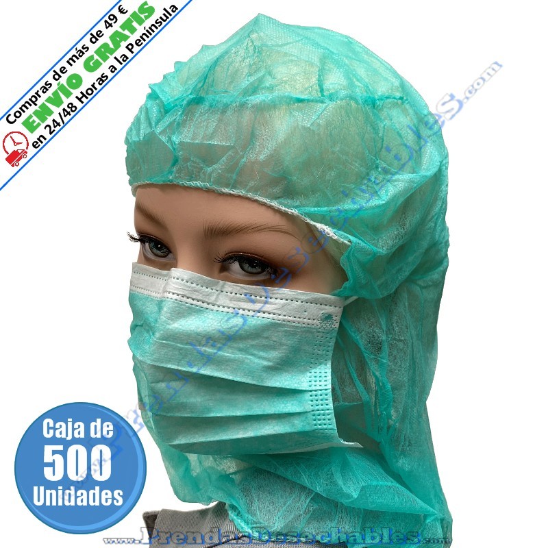 Gorro Integral o Burka de PP TST Verde con Mascarilla