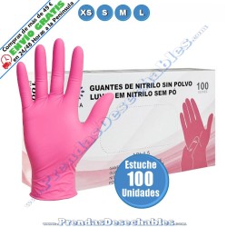 Guantes de Nitrilo Rosa Alba